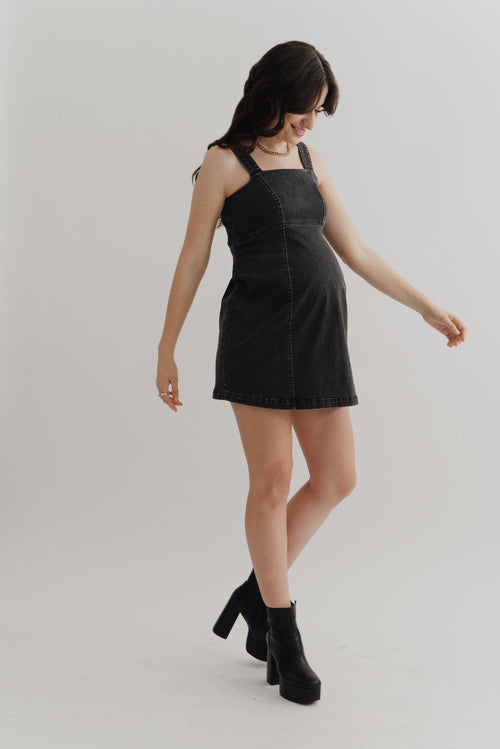 stylish prenatal dress made of denim jean