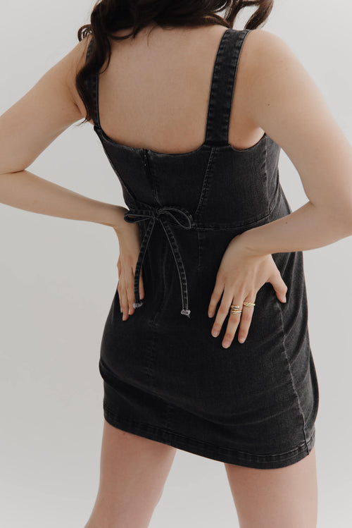 fashionable maternity store offers black denim jean maternity dress for summer
